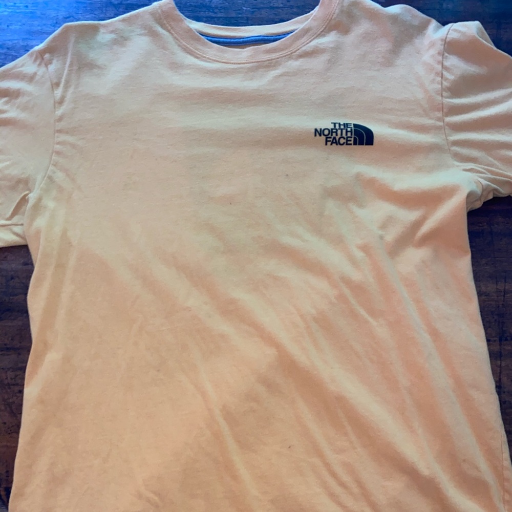 Yellow north face box logo men’s tee